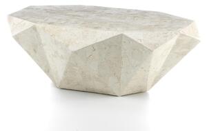 Tavolino Diamond Medium 120x70x40h, Linea Stone Decor E5, Colore Beige, Materiale Base Pietra Fossile White Agata