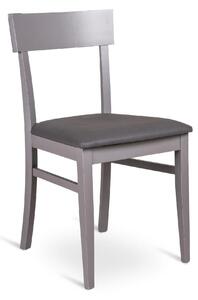 Sedia Monaco Kitchen & Living E5 44x45xH82 cm, Colore Grigio Scuro, Materiale Similpelle e Legno