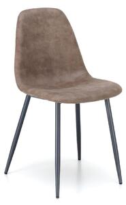 Sedia in Similpelle Brigitte Kitchen & Living 44x50xH84 cm, Colore Tortora e Tortora Vintage, Materiale Metallo