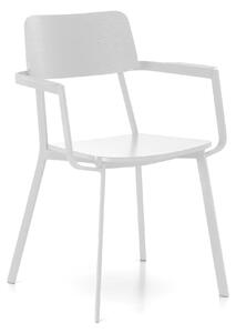 Sedia in Legno Laccato Woody Capotavola Design Twist 61x51.5xH82 cm, Colore Bianco, Materiale Seduta e Schienale in Legno, Gambe in Metallo
