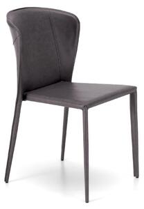 Sedia Break Kitchen & Living 49x56xH82 cm, Colore Grigio Scuro, Materiale Similcuoio e Metallo