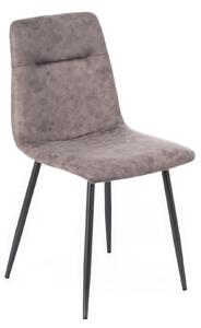 Sedia in Similpelle Lea Design twist 48,5x49xH88 cm, Grigio Vintage, Struttura in Metallo