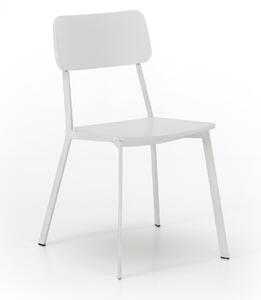 Sedia in Legno Laccato Woody Design Twist 51x51.5xH82 cm, Colore Bianco, Materiale Seduta e Schienale in Legno, Gambe in Metallo