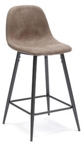Sgabello Brigitte Kitchen & Living 42x52xH93 cm, Seduta e Schienale Tortora Vintage, Gambe Antracite Vintage, Materiale Similpelle e Metallo