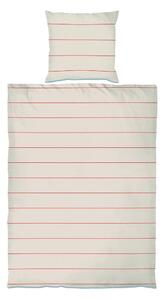 Biancheria da letto singola in cotone satin rosso e beige 140x200 cm Align - Mette Ditmer Denmark