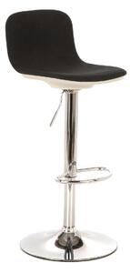 Sgabello in Tessuto Jimmy Design twist 38,5x36xH88 102 cm, Seduta e Schienale Grigio Scuro Bianco, Gambe Grigio Cromo, Materiale Tessuto e Metallo