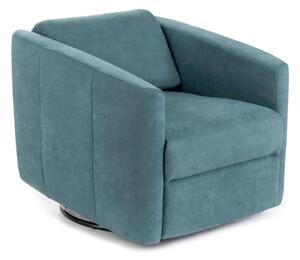 Poltrona Reclinabile Manuale Magic E5, 85 140cm x 70cm H 69 96cm, Rivestimento Acquamarina, Tessuto, Seduta Molla Elicoidale e Cinghie Elastiche, Struttura Legno Massello e Meccanismo in Metallo