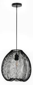 Lampada a Sospensione Jaula Design Twist, 35x35xH150 cm, Colore Nero Lucido, Materiale Metallo