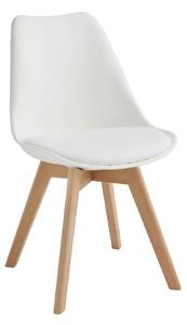 Sedia Carlotta Design twist 48,5x52xH82 cm, Seduta bianco, Schienale bianco, Gambe marrone, Materiale Seduta Similpelle, Schienale Polipropilene, Gambe Legno di faggio