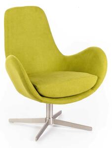 Poltrona Girevole Olga Madie e Complementi d'arredo E5 72x64xh85 cm, Rivestimento Verde, Tessuto - Seduta Poliuretano Espanso e Ovatta, Struttura Metallo