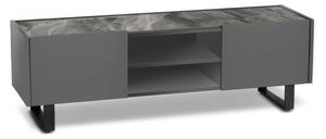 Porta TV Pegaso E5 140x40xH45 cm, Top marmo grigio, Struttura grigio scuro, Materiale Top Ceramica Marmo Grigio, Struttura MDF, Gambe Metallo