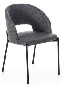 Sedia di tessuto imbottito, la quale presenta uno schienale circolare MOD GRETA dimensioni 52x55,5x h 78,8 cm - peso 3,5 kg schienale e seduta colore Grigio