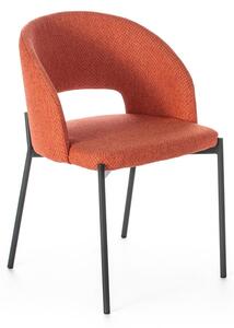 Sedia di tessuto imbottito, la quale presenta uno schienale circolare MOD GRETA dimensioni 52x55,5x h 78,8 cm - peso 3,5 kg schienale e seduta colore Arancio