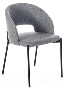 Sedia di tessuto imbottito, la quale presenta uno schienale circolare MOD GRETA dimensioni 52x55,5x h 78,8 cm - peso 3,5 kg schienale e seduta colore Grigio Chiaro