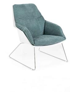 Poltrona Imbottita con struttura in Polipropilene e base in metallo circolare MOD GRACE dimensioni 74x85,5x h 86cm - peso 11,5 kg seduta sfoderabile e lavabile acquamarina