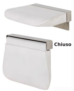 Sgabello Sedile Doccia Tecnologico in poliuretano Ribaltabile 41,6x30,6xh 5 cm - Portata: kg. 150 in poliuretano Morbido Colore Bianco