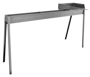 Barbecue a Carbone Carbonella in Acciaio TORINO 800-400 Dimensione 120x30xh 83 cm In acciaio INOX AISI 430 Peso13 kg inox Trasportabile in ferro alluminato
