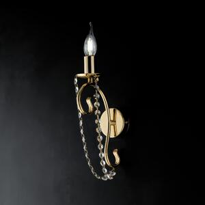 Applique Magda in Ferro Dorato 1 Luce, Dimensioni 30x8x15 cm, Colore Oro Lucido, Illuminazione 1xE14 - 42 Watt Max
