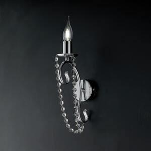 Applique Magda in Ferro Cromato, 1 Luce, 30x8x15 cm, Colore Cromo Lucido, Illuminazione 1xE14 - 42 Watt Max