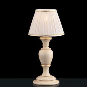 Lumetto Fiorenza in Legno Avorio e Oro, 20x43 cm, 1xE14 - 42 Watt Max, Avorio Foglia Oro