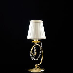 Lumetto Magda in Ferro Dorato 1 Luce con Paralume, �13xH27 cm, Colore Oro Lucido, Illuminazione 1xE14 - 42 Watt Max