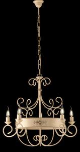 Lampadario Baltimora in Ferro Laccato Avorio Decap�, 60x120x�60 cm, Avorio Oro, 5xE14 - 42 Watt Max