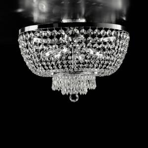 Plafoniera Mozart �50xH37 cm, Cromo Lucido, Ferro e Ottone Cromato con Strass, 6xE14 - 42 Watt Max