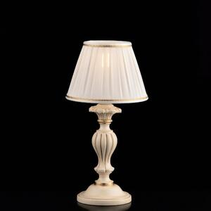 Lumetto Leonardo in Legno Avorio e Oro 1 Luce con Paralume �20xH43 cm, Colore Avorio Foglia Oro, Illuminazione 1xE14 - 42 Watt Max