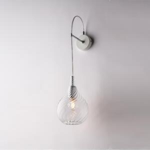 Applique Pluvia in Ferro con Vetro Trasparente Pyrex, 60x14x21 cm, Trasparente, 1xE14 - 42 Watt Max