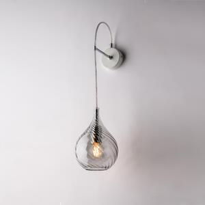 Applique Pluvia in Ferro con Vetro Pyrex Grigio, 60x14x21 cm, 1xE14 - 42 Watt Max - Colore Grigio