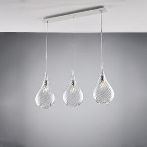 Sistema a Binario Pluvia 75x10xH41 cm, Trasparente, Ferro con Vetri Pyrex, Illuminazione 3xE27 - 55W Max
