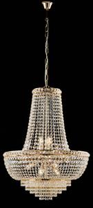 Lampadario Wagner H.82 - MAX 142 - �62 cm, Oro Lucido, in Ferro e Ottone Dorato con Strass