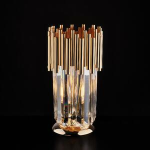Lumetto in Ferro Dorato con Strass Ravel 30x�16 cm, Oro Lucido, 1xE14 - 42 Watt Max