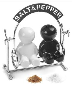 Saliera e pepiera con supporto Salt & Pepper - Balvi