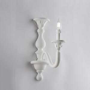 Applique Shabby in Legno Bianco Lucca 41x13x26 cm, Bianco Shabby, 1xE14 - 42 Watt Max