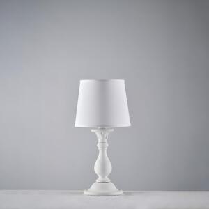 Lumetto Lucca in Legno Bianco Shabby �20xH39 cm, 1xE14 - 42 Watt Max, Bianco Shabby