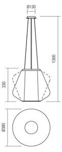 Redo 01-1140 - Lampadario a sospensione con filo FUSION 1xE27/42W/230V diametro 38 cm grigio