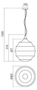 Redo 01-1844 - Lampadario a sospensione con filo SLAG 1xE27/42W/230V diametro 40 cm beige