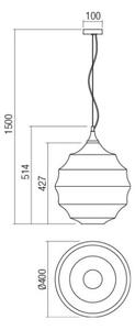 Redo 01-1846 - Lampadario a sospensione con filo SLAG 1xE27/42W/230V diametro 40 cm rame