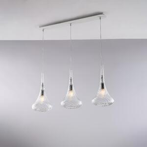 Sistema a Binario Nemesi H.41 - MAX 141 - L.75 X 10, Trasparente, Vetro Pyrex con 3 Luci E27 - 55 Watt Max