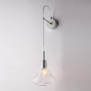Applique Nemesi in Ferro con Vetro Trasparente Pyrex, 1 Luce E14 - 42 Watt Max, Dimensioni 60x14x21 cm, Colore Trasparente