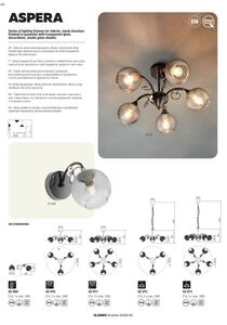 Redo 02-973 - Lampadario a sospensione con catena ASPERA 5xE14/28W/230V nero