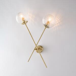 Applique Demetra in Ferro Bronzato Spazzolato, 62x33x18 cm, Colore Bronzato, 2xE14 - 42 Watt Max