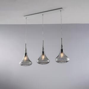 Sistema a binario Nemesi in ferro con vetri Pyrex, 75x10xH41 - MAX 141 cm, 3xE27 - 55 Watt Max, Grigio