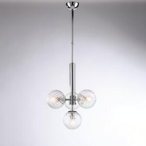 Sospensione Armonia in Ferro Cromo Lucido, H87-MAX 110 x �32 cm, 4xE14 - 42 Watt Max, Cromo Lucido