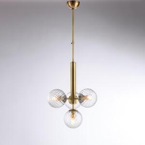 Sospensione Armonia in Ferro Bronzato Spazzolato 4 Luci, �32xH87-110 cm, Colore Bronzato, 4xE14 - 42 Watt Max