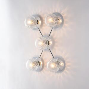 Plafoniera Armonia in Ferro Cromo Lucido, dimensioni 62x42xH17 cm, illuminazione 5xE14 - 42 Watt Max, colore Cromo Lucido