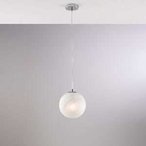 Sospensione Olaf in Ferro Cromato, 1 Luce, Cromo Lucido, �20xH.30 - MAX 130 cm