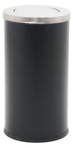 Cestino con posacenere forma Cilindrica, dimensioni �38,5x h71,7 cm, peso 8 kg bidone interno 50 L - coperchio basculante con rotazione a 360 gradi per uso interno od esterno nero