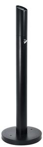 Posacenere autoportante a colonna - dimensioni 32xh98 cm base circolare pesante in cemento con copertura in metallo verniciato nero